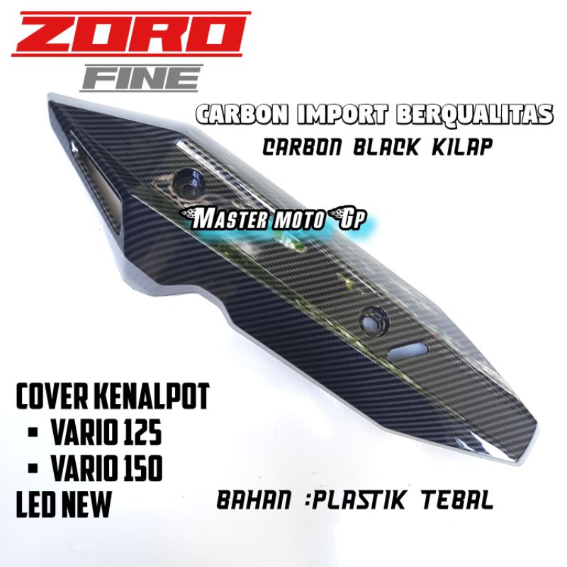 tutup kenalpot Vario125 - Vario 150 new 2019 2020 carbon black Cover kenalpot vario 150 125 carbon Zoro fine