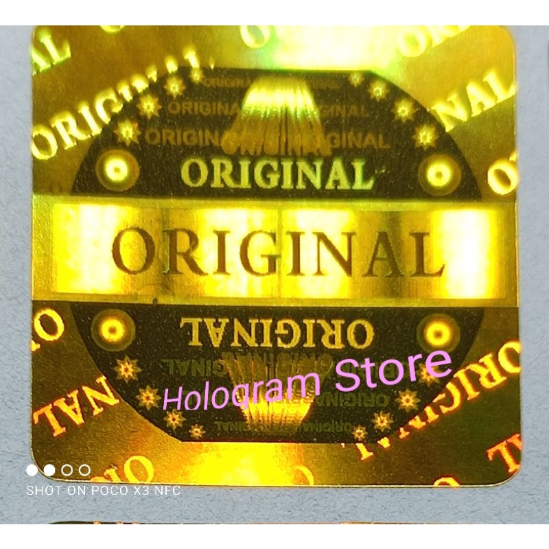 

Stiker hologram Original 'square' gold