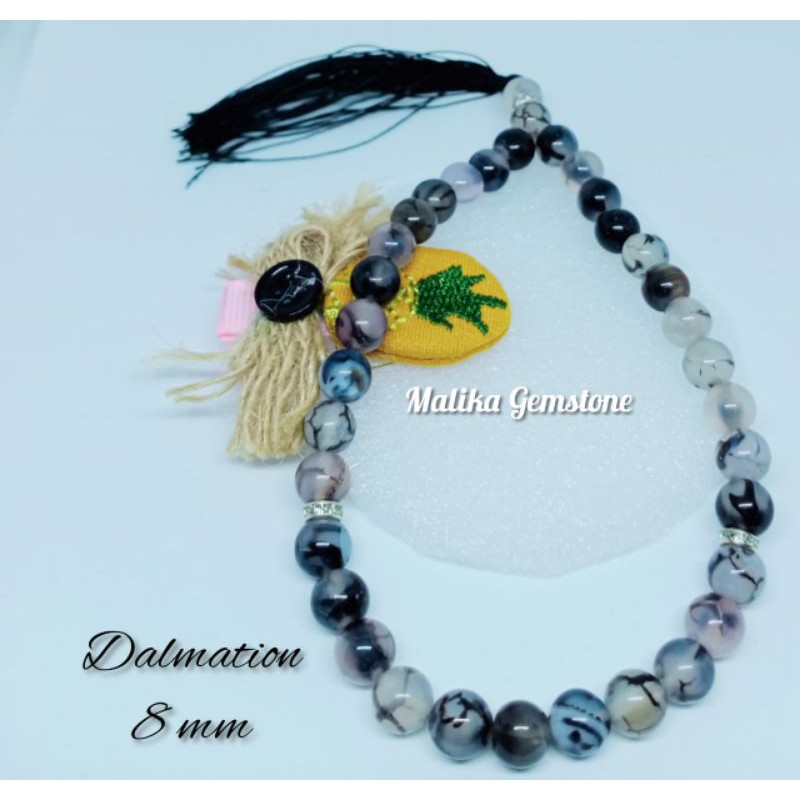 TASBIH BATU DALMATION 33 BUTIR 8 MM 100% NATURAL