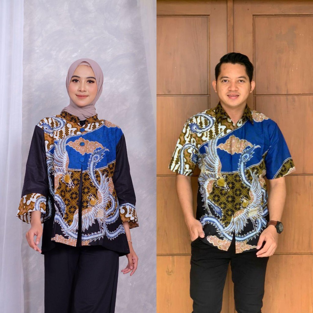 Atasan Batik Couple Blouse Hem Formal Seragam Nikahan  