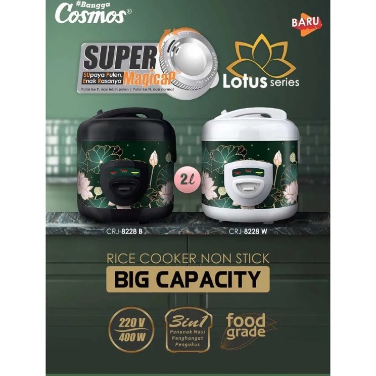 COSMOS CRJ 8228 rice cooker 3 FUNGSI KAPASITAS 2 LITER
