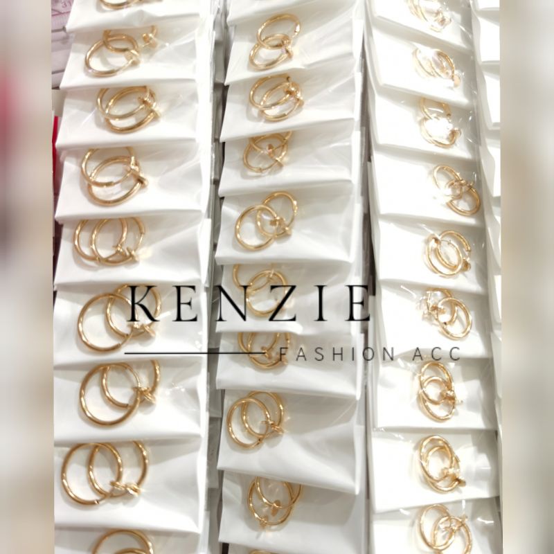 Anting Hoop Fake Peer Stainless Steel isi 24 pcs Harga Grosir