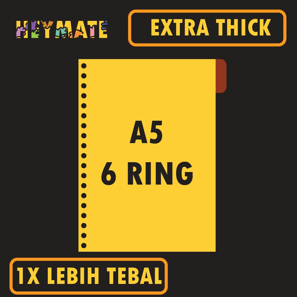 

[EXTRA THICK] A5 6 Ring Pembatas Binder / Binder Divider Kertas Loose Leaf Tebal
