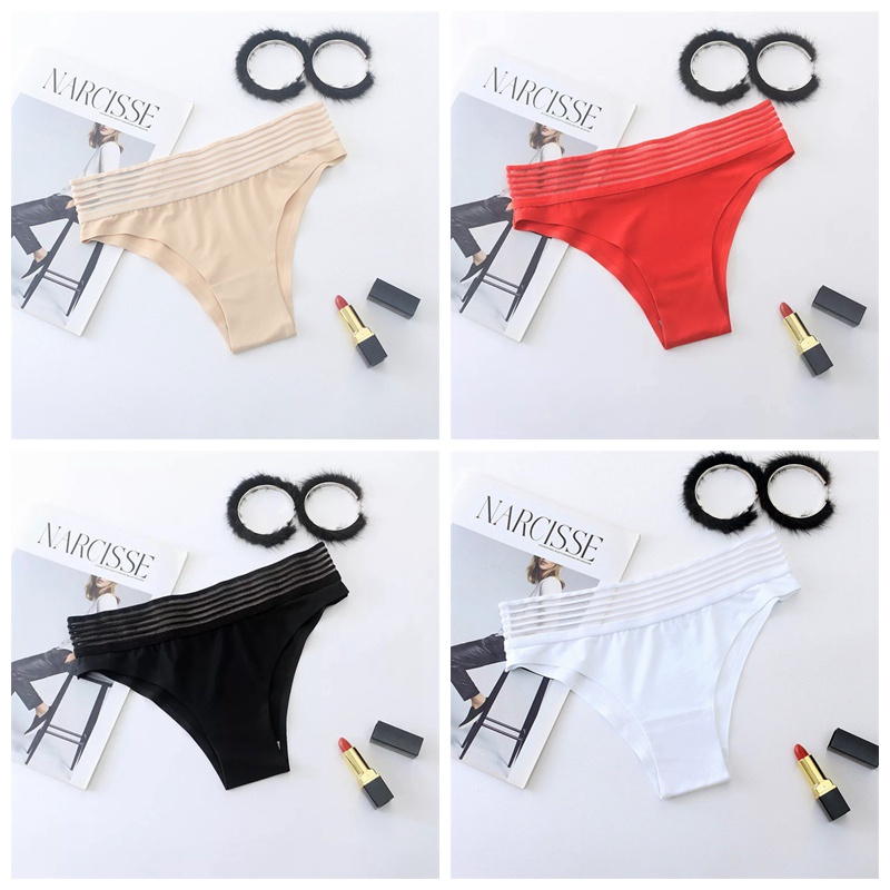 Celana Dalam Wanita pinggang lebar transparan Thong Mulus Celana Dalam Brief Sexy Seamless G Sting 3C210