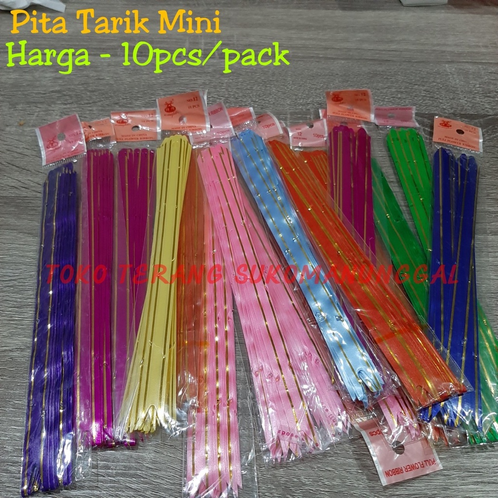 

Pita tarik mini / pita serut kecil mini pita jadian pita sovenir snack ulang tahun SMJ