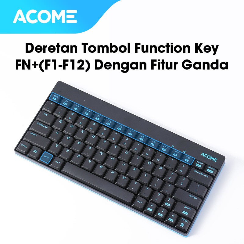 Acome Keyboard &amp; Mouse Combo Wireless Portable 1600 DPI Tombol Silikon Garansi Resmi 1 Tahun AKM2000