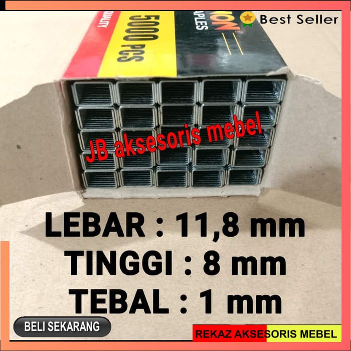 

ISI STAPLES TEMBAK U 8 mm ISI 5000pcs XENON / REFILL GUN STEPLES 1008J