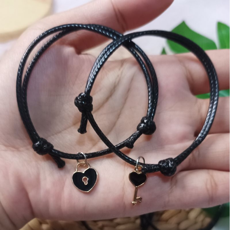 GELANG TALI GEMBOK KUNCI CINTA - BRACELET COUPLE &amp; PERSAHABATAN (BEPINK OFFICIAL)