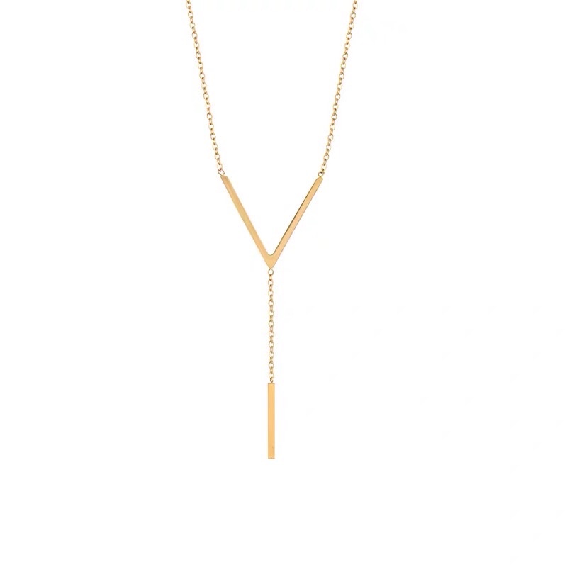Kalung Titanium V l Premium Gold 18K Korea Fashion Style Trending