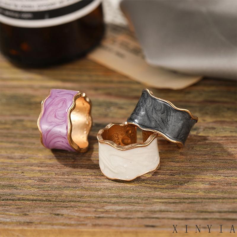 Cincin Model Terbuka Bahan Alloy Warna Spray Untuk Unisex