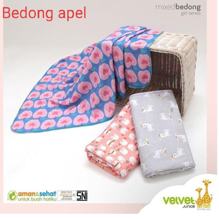 Velvet Junior Bedong Bayi / Kain Bedong Bayi Isi 3pcS