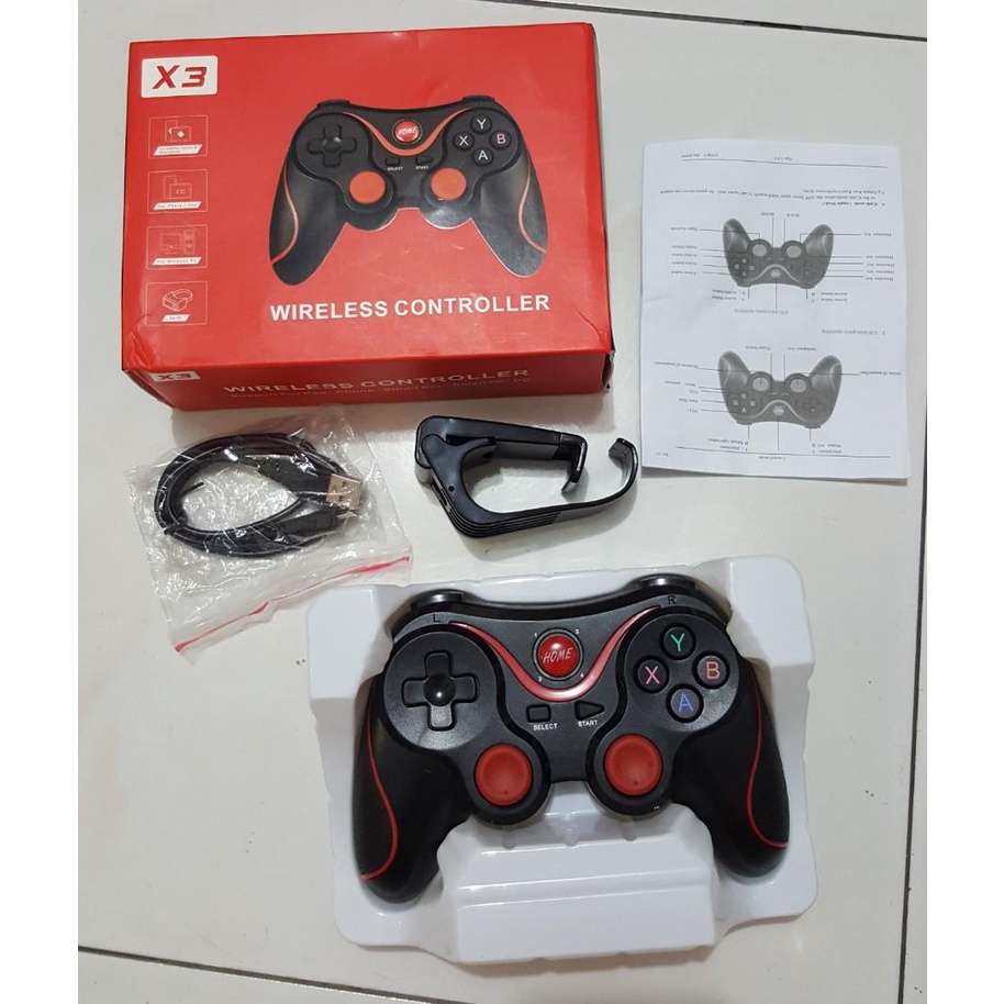 TERBARU.. Portable GAMEPAD Stik Bluetooth X3 Wireless Controller For Handphone // Hp Tablet Laptop Pc Komputer Cpu Android joystik Stick Game Bluetooth X3 Wireless Controller | FMS