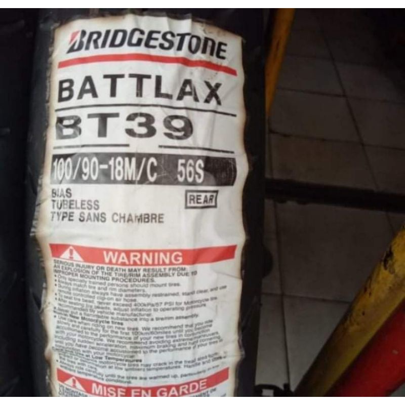ban luar battlax bt39 ukuran 100/90-18 ban tubeless