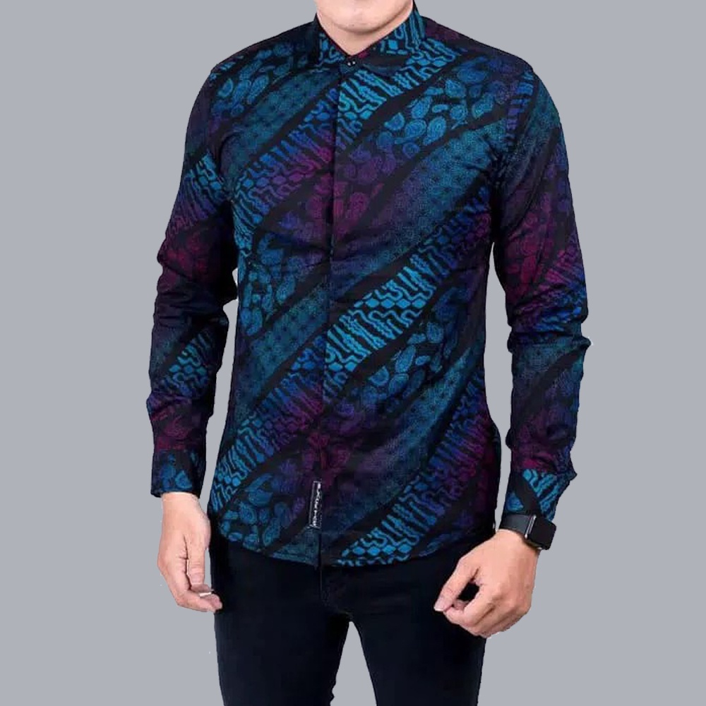 Kemeja Batik Songket Pria Lengan Panjang Batik songket pria casual