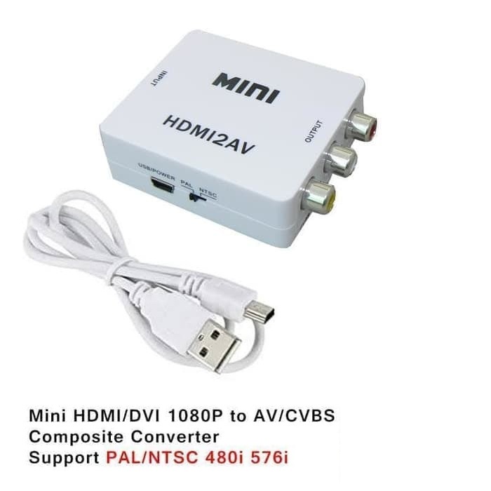 Converter HDMI to AV RCA Adapter Box Mini