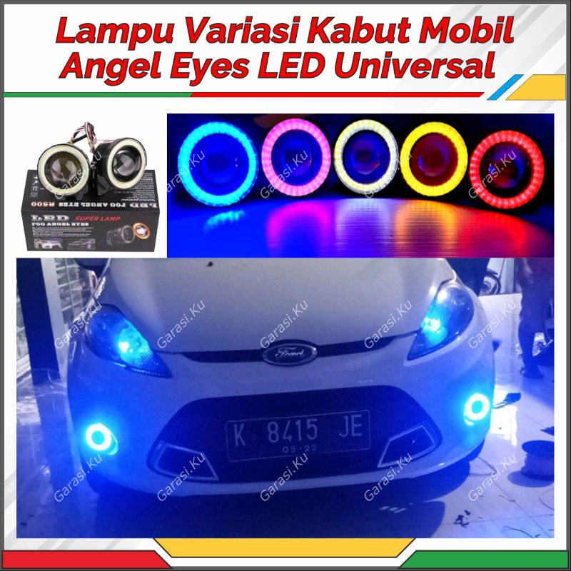 LAMPU KABUT MOBIL LED FOGLAMP + ANGEL EYE PROJIE TEMBAK KABUT 89 MM 89MM 2 MODE TERMURAH : AVANZA XE