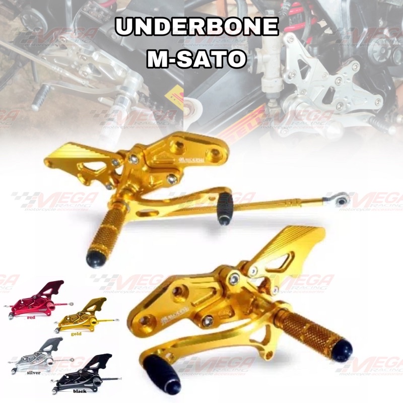 UNDERBONE M SATO FOOTSTEP SET OPERAN GIGI UNDERBONE MODEL M-SATO CBR150R,CB150R,VIXION,R15,NINJA150,GSX,SATRIA FU,DLL STEP UNDER BONE