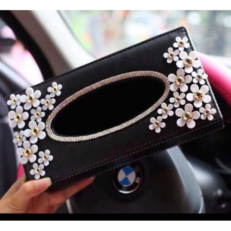 TEMPAT TISSUE TISU DASHBOARD MOBIL BUNGA DAISY PREMIUM QUALITY