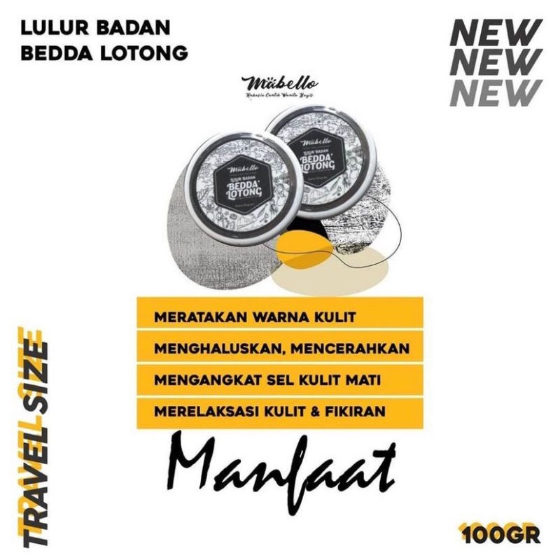 MABELLO LULUR BADAN BEDDA LOTONG ORIGINAL BPOM