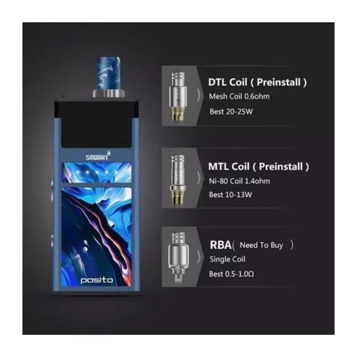 VAPOOR VAPEE POOD SMOKE PASIITO 1100 mAh  AUTHENTIC FULL SET FREE LIQUIDs 10ML-1