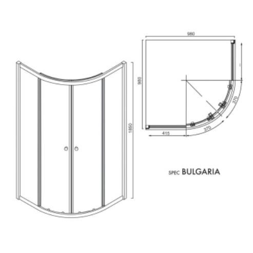 (SaleJualDijual) Shower Box / Kaca Kamar Mandi Anti Air Kotak Kecil / Small Box Shower - 90X90X185