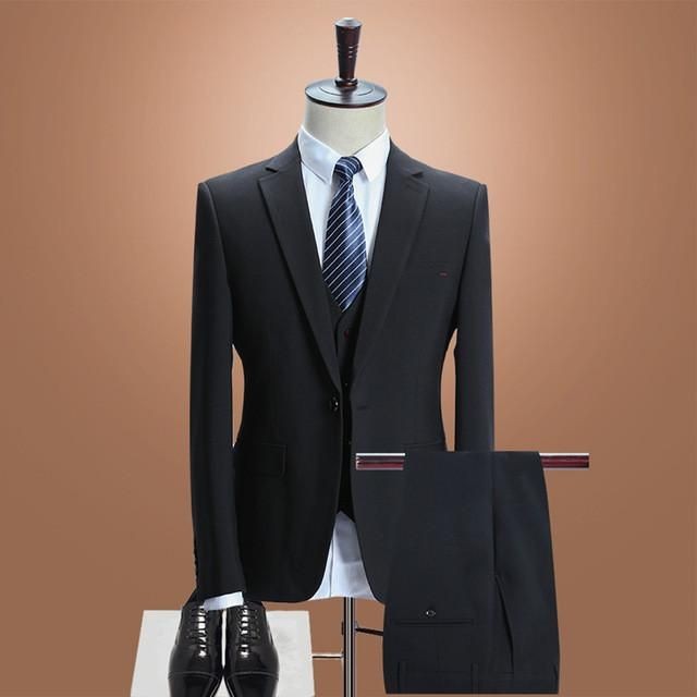 SETELAN JAS KERJA PRIA SUPER SLIM FIT SUIT BLAZER 3IN1 BLACK ORIGINAL STYLE NIKAYU