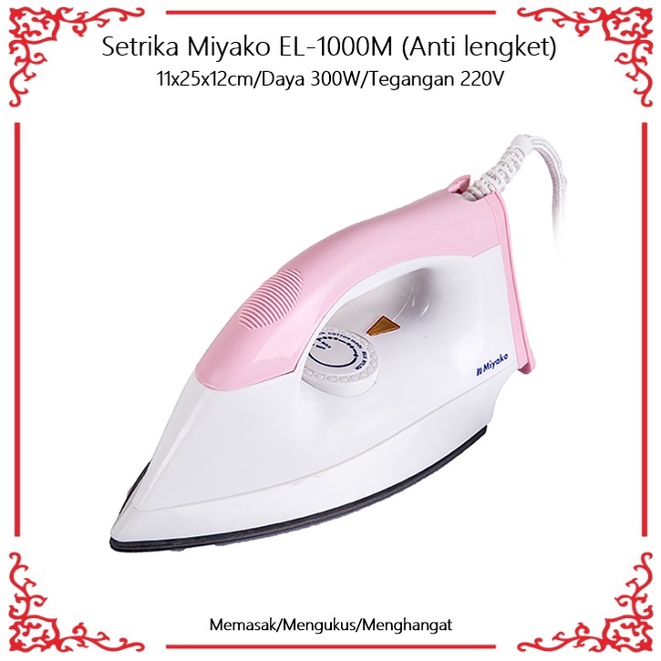 Setrika Miyako EL-1000M (Anti lengket)