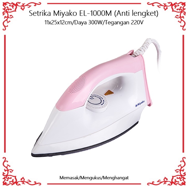 Setrika Miyako EL-1000M (Anti lengket)