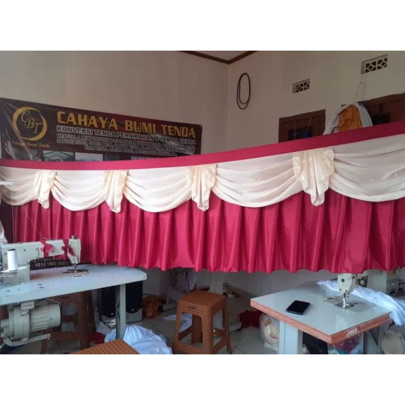 skirting meja panjang 4 meter tinggi 75cm