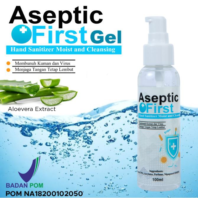 HAND SANITIZER GEL 5 LITER ASEPTIC FIRST HANDSANITIZER FRESH &amp; MOIST ANTI VIRUS BACTERIAL [TERLARIS]