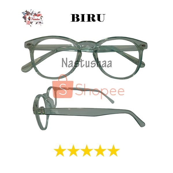 Kacamata Normal Wanita dan Pria Eyeglasses Lensa Transparan Kaca Mata Fashion Gaya Korea Oval Unisex FREECASE