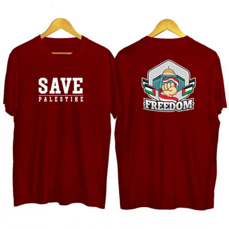 KAOS SAVE PALESTINA BAJU SAVE PALESTINA