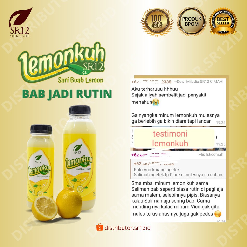 Lemonkuh SR12 Sari Buah Lemon Asli Minuman Herbal Daya Tahan Tubuh dan Diet Alami 250 ml 500 ml