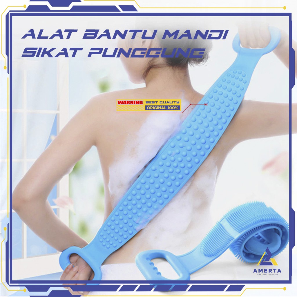 BWOHOPS Alat Bantu Mandi Sikat Punggung Silicone Back Bath Brush