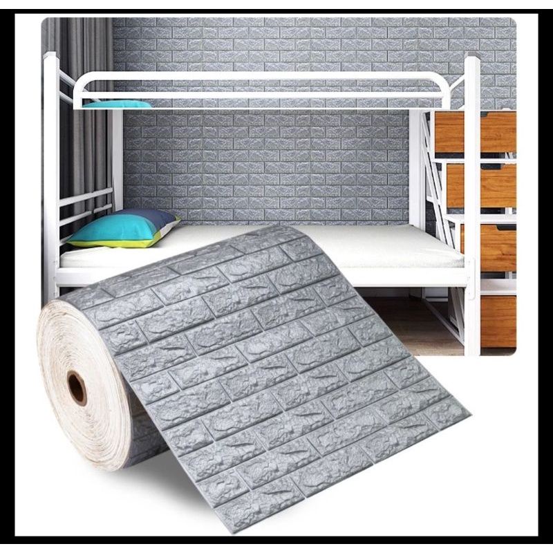 wallpaper dinding roll [16,4 METER] wallfoam 3d Kawung wallpaper batu bata high quality material