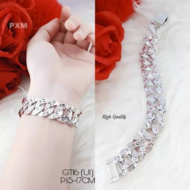 GELANG SISIK NAGA LAPIS MAS PUTIH 24K