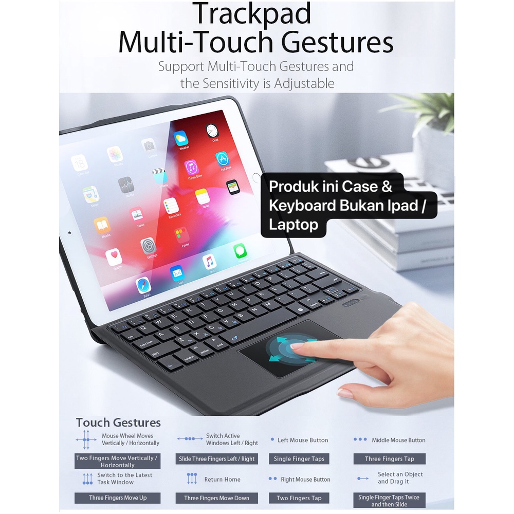 T207 Sarung IPad Pro 11 inch 2018 2020 Ipad Air 4 10.9 Bluetooth Wireless Keyboard Protective Shell