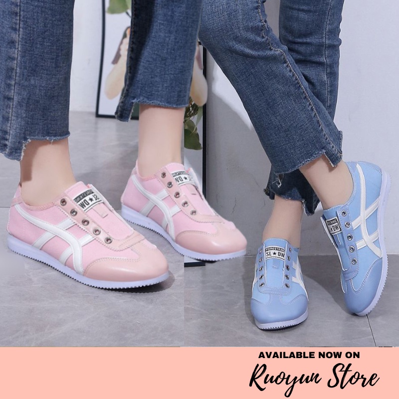 RYX - Chalk Lines Sepatu Sneakers Tali Wanita Fashion Casual / Olahraga - Ori Import