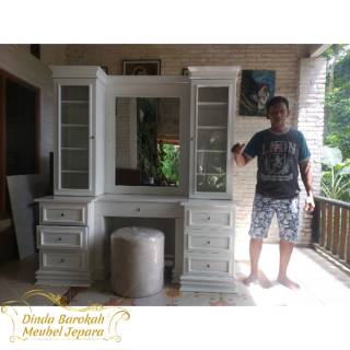  MEJA  RIAS MINIMALIS kayu  mahoni  duco white berkualitas 