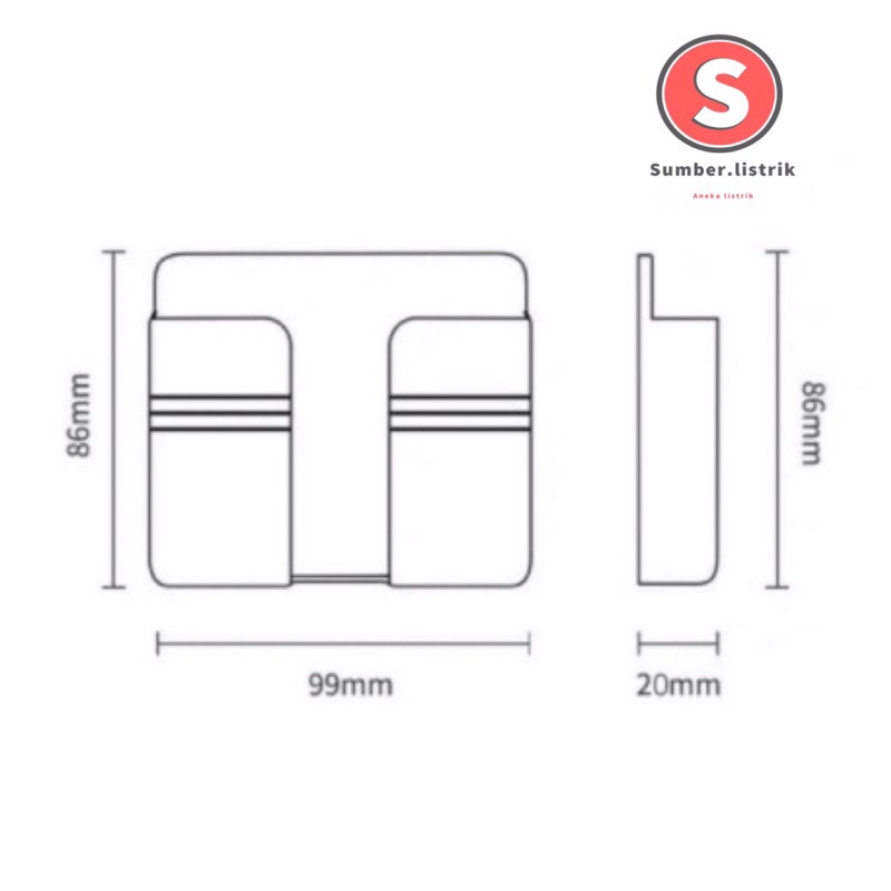 Tempat Cas HP Dinding / Tempat Remote TV Tempel / Holder Cas HP