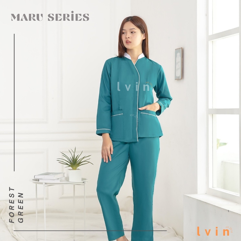 Baju Suster Lengan Pendek Maru Series / Baju Seragam Suster Lengan pendek / Seragam Nanny / seragam klinik/ baju jaga ok / Seragam perawat