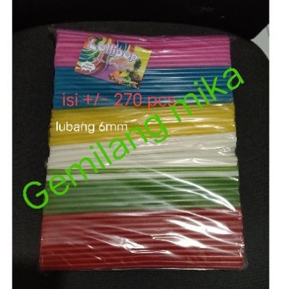 sedotan plastik warna warni isi 270pcs