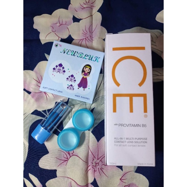 Paket Softlens Newbluk Normal Dia 15mm by CTK + Air Softlens Ice 150ml + Pinset + Lenscase Paket Softlens CTK Murah