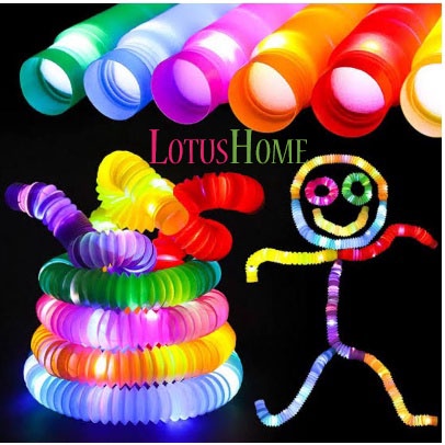 Mainan anak Tubes Pop led bisa ditarik jadi panjang Mainan LED POP FIDGET TUBES SENSORY TOYS / Light Up Pop Pipes / Mainan anak Murah Lampu LED bisa Kreasikan bentuk apa aja