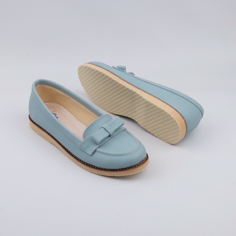 [SIAP KIRIM] BRShoes3 Biru Sepatu Kerja Casual Flat Wanita