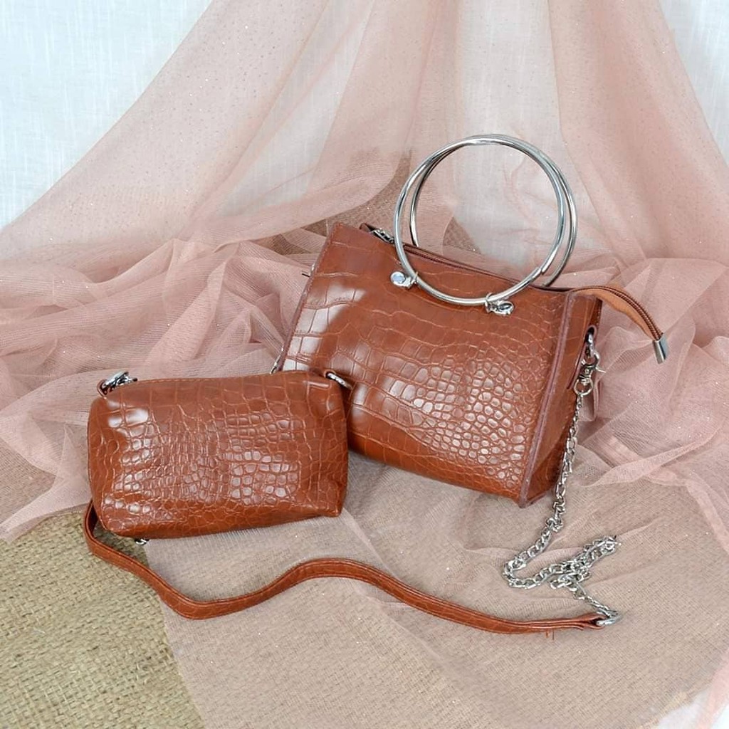 Tas Selempang Set Mini Crocodile Kulit Sintetis Wanita Import 341