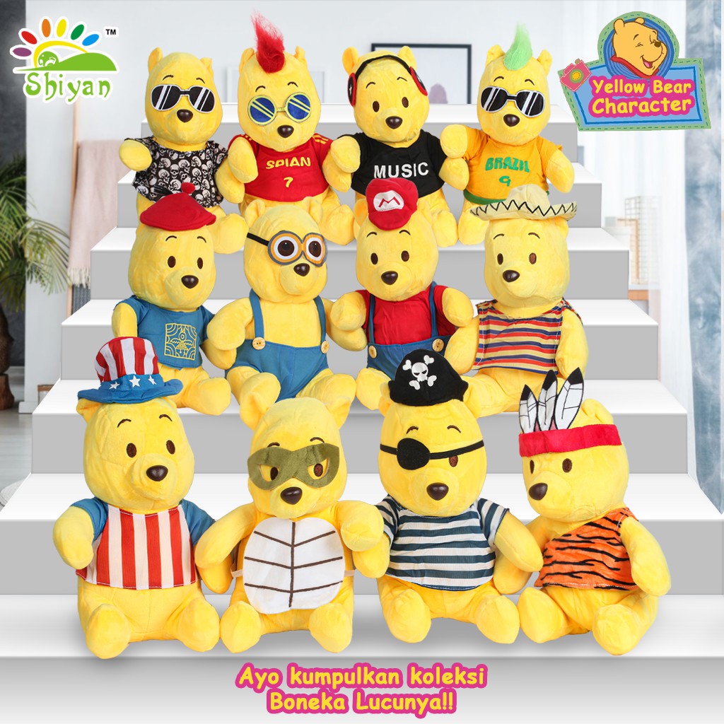 [Shiyan] boneka beruang winnie the pooh ukuran 28X10 bahan lembut dan empuk PENGIRIMAN VARIAN RANDOM