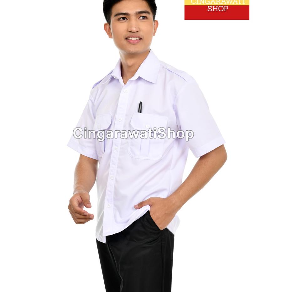 [KODE VMQGR] Baju PDH Putih Pns Kemeja Putih Dinas Pria Baju Putih Pemda Lengan Pendek Baju Pdl puti