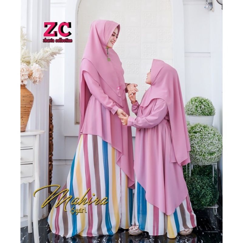 GAMIS SYARI COUPLE MOM & KIDS GAMIS SET HIJAB CERUTY BABYDOLL