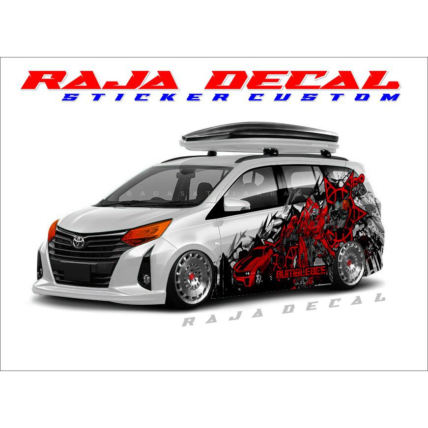 Striping Mobil Calya/Sigra Bumblebee Putih